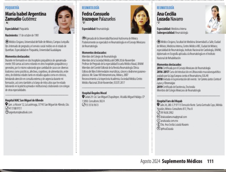 revista líderes 2024 Dra. Argentina Zamudio